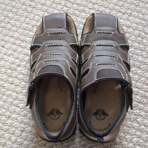 Dockers Brown Leather Fisherman Sandals Adjustable Strap Mens Size 9 M